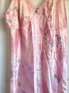 Secret Treasures Pink  Lace-Trim Satin Slip